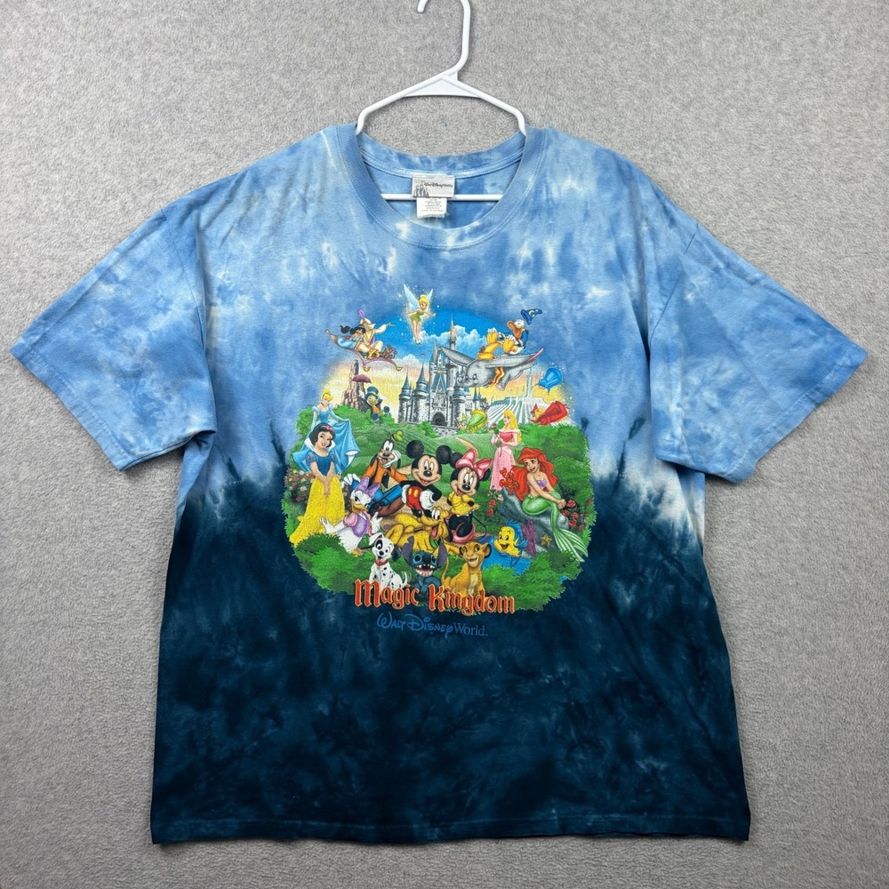 Vintage Disney Shirt Mens Large Tie Dye Double Sided Magic Kingdom Graphic Y2K